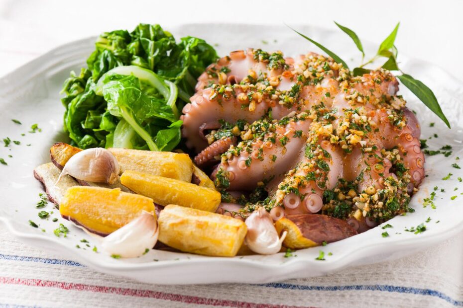 Todo o sabor do Natal sem sal | Polvo no forno com batata doce 2