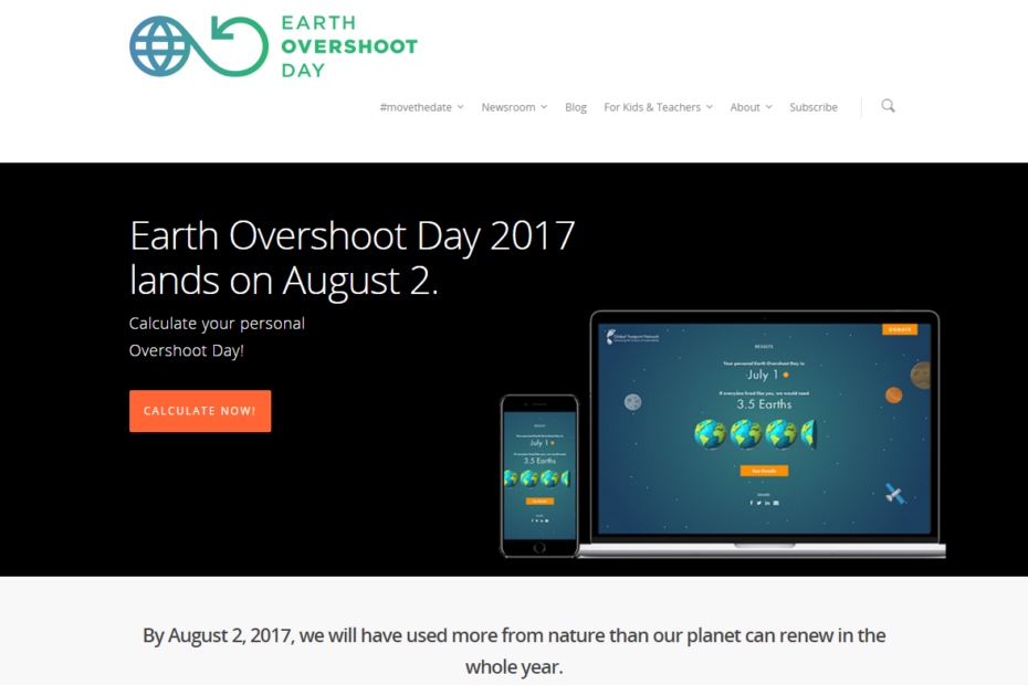 2 de Agosto de 2017 - Overshoot day 1