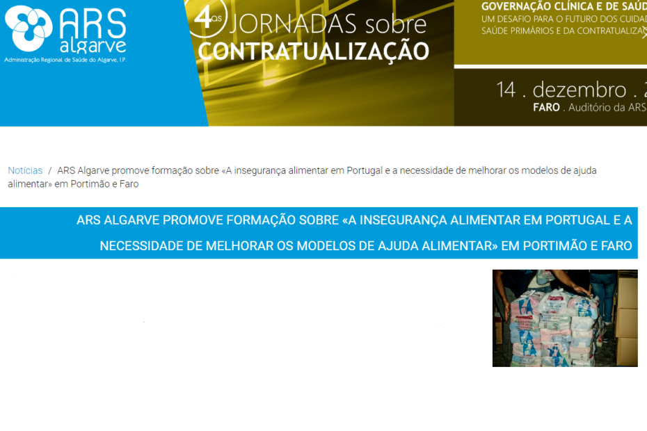 PNPAS participa em formação sobre «a insegurança alimentar em Portugal e a necessidade de melhorar os modelos de ajuda alimentar» em Portimão e Faro 3