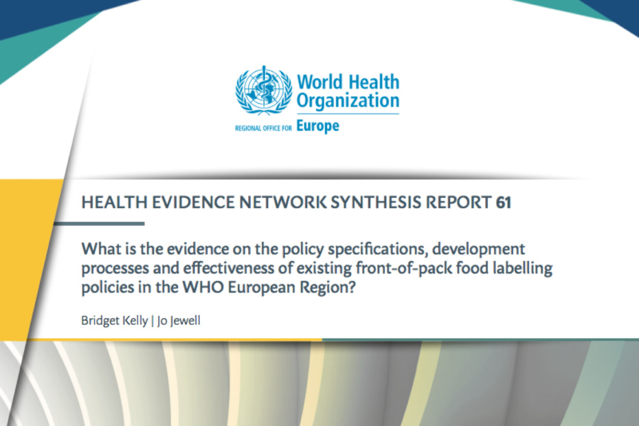 A OMS publica relatório sobre rotulagem nutricional simplificada 1