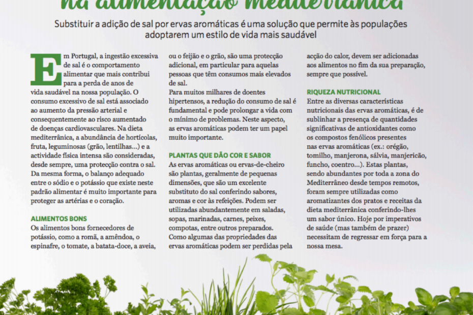 O sal e as ervas aromáticas na alimentação mediterrânica 5 O sal e as ervas aromáticas na alimentação mediterrânica 5