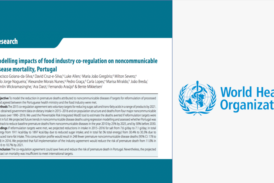 OMS apoia Portugal na avaliação do impacto da reformulação dos produtos alimentares na redução da mortalidade 5